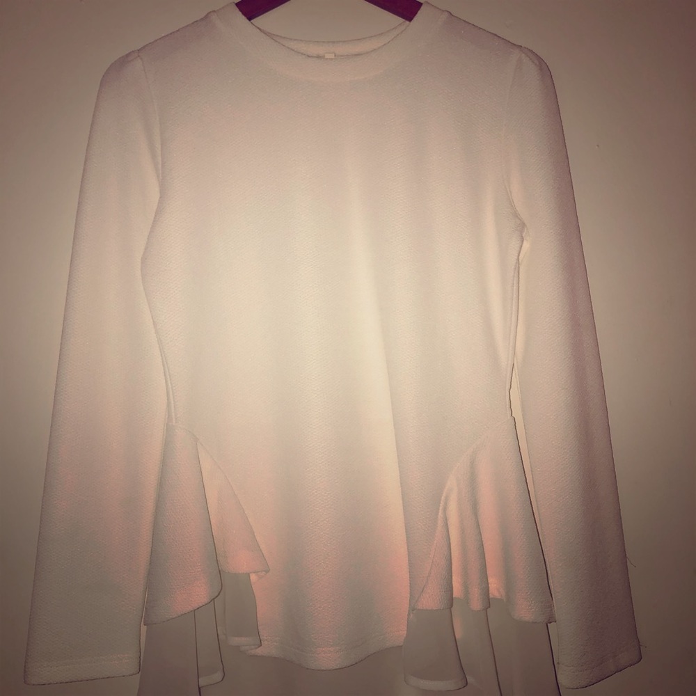 White Blouse- Long Sleeved! Never worn! Excellent
